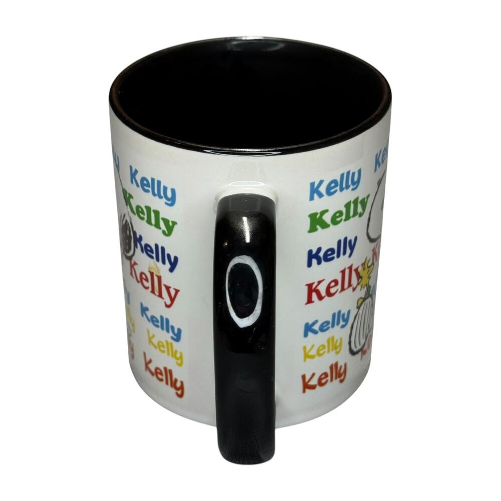 Snoopy Woodstock Kelly Name Mug Peanuts Orca Coatings Black Interior - Picture 4 of 8